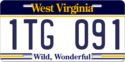 WV license plate 1TG091