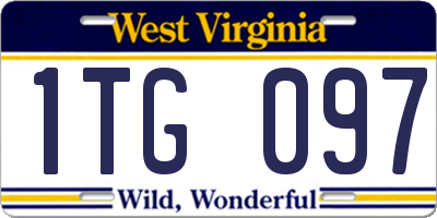 WV license plate 1TG097