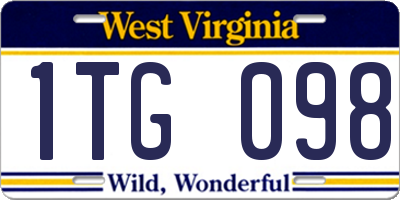 WV license plate 1TG098