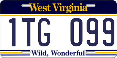 WV license plate 1TG099