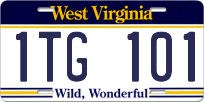 WV license plate 1TG101