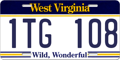 WV license plate 1TG108