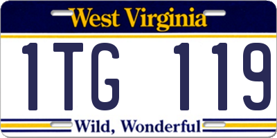 WV license plate 1TG119