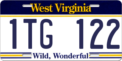 WV license plate 1TG122