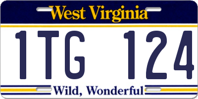 WV license plate 1TG124