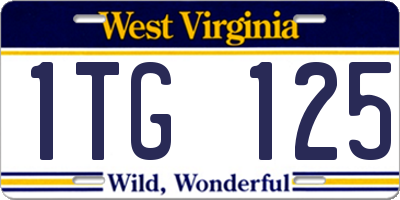 WV license plate 1TG125