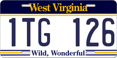 WV license plate 1TG126