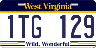 WV license plate 1TG129