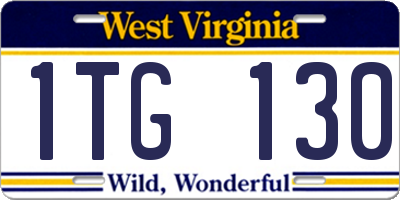 WV license plate 1TG130