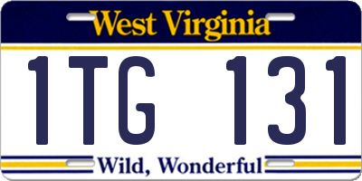 WV license plate 1TG131