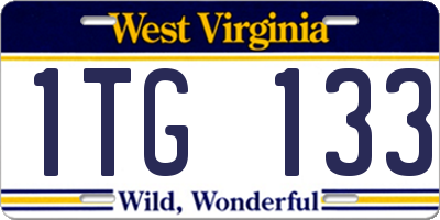 WV license plate 1TG133