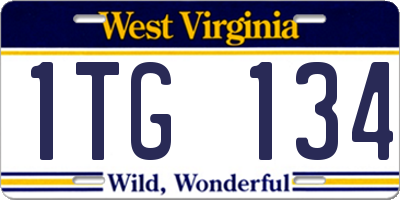 WV license plate 1TG134