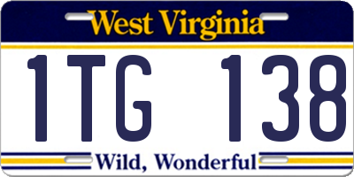 WV license plate 1TG138