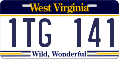 WV license plate 1TG141