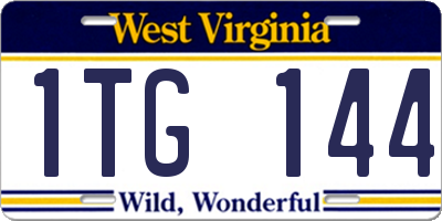WV license plate 1TG144