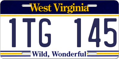 WV license plate 1TG145