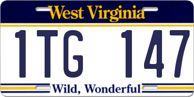 WV license plate 1TG147