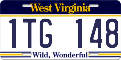 WV license plate 1TG148