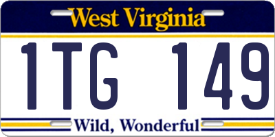 WV license plate 1TG149