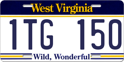 WV license plate 1TG150