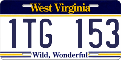 WV license plate 1TG153