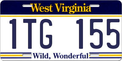 WV license plate 1TG155