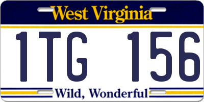 WV license plate 1TG156