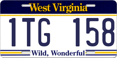 WV license plate 1TG158