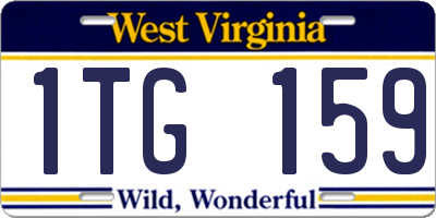 WV license plate 1TG159