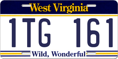 WV license plate 1TG161