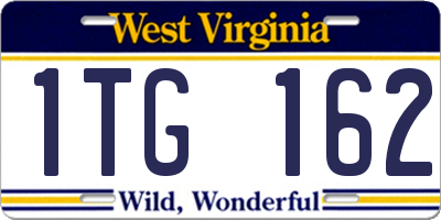 WV license plate 1TG162