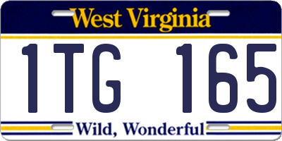 WV license plate 1TG165