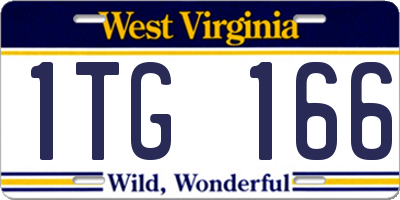 WV license plate 1TG166