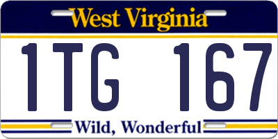 WV license plate 1TG167