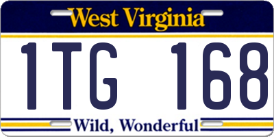 WV license plate 1TG168