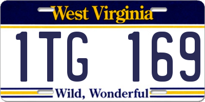 WV license plate 1TG169