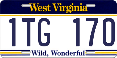 WV license plate 1TG170