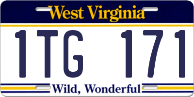 WV license plate 1TG171