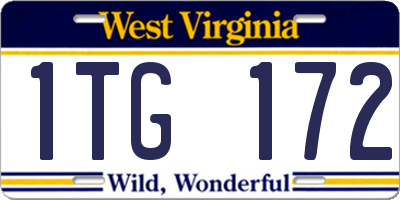 WV license plate 1TG172