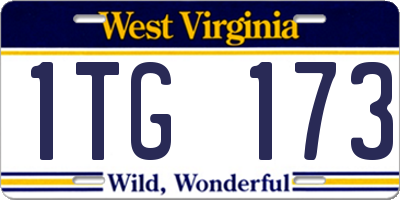 WV license plate 1TG173