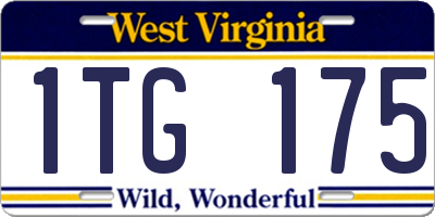 WV license plate 1TG175