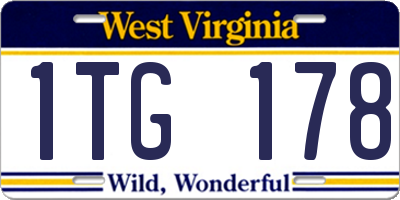 WV license plate 1TG178