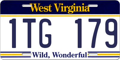 WV license plate 1TG179