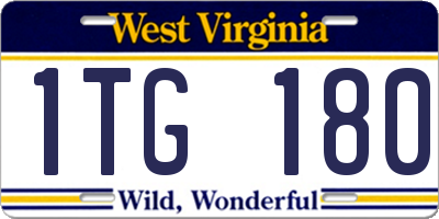 WV license plate 1TG180