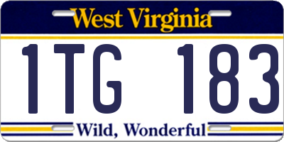 WV license plate 1TG183