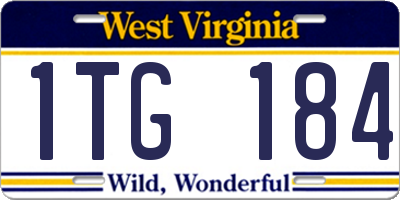 WV license plate 1TG184
