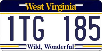 WV license plate 1TG185