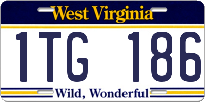 WV license plate 1TG186