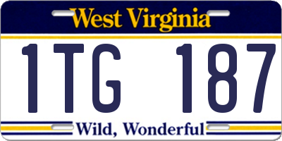 WV license plate 1TG187