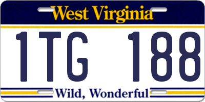 WV license plate 1TG188